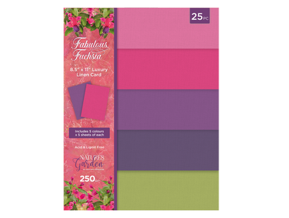 Nature's Garden Fabulous Fuchsia 8.5” x 11” Linen Card Pack