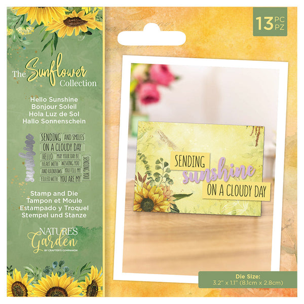 Nature's Garden Sunflower Collection Stamp and Die - Hello Sunshine