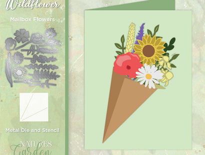 Nature's Garden Wildflower Die and Stencil Set - Mailbox Flowers