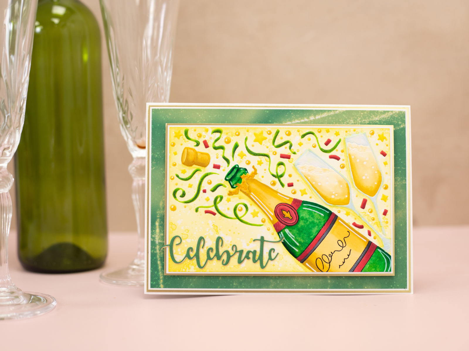 Crafter's Companion 6"x4" 3D Embossing Folder - Celebrate Champagne