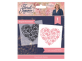 Sara Signature Floral Elegance Clear Acrylic Stamp - Elegant Floral Heart