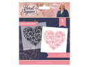 Sara Signature Floral Elegance Clear Acrylic Stamp - Elegant Floral Heart