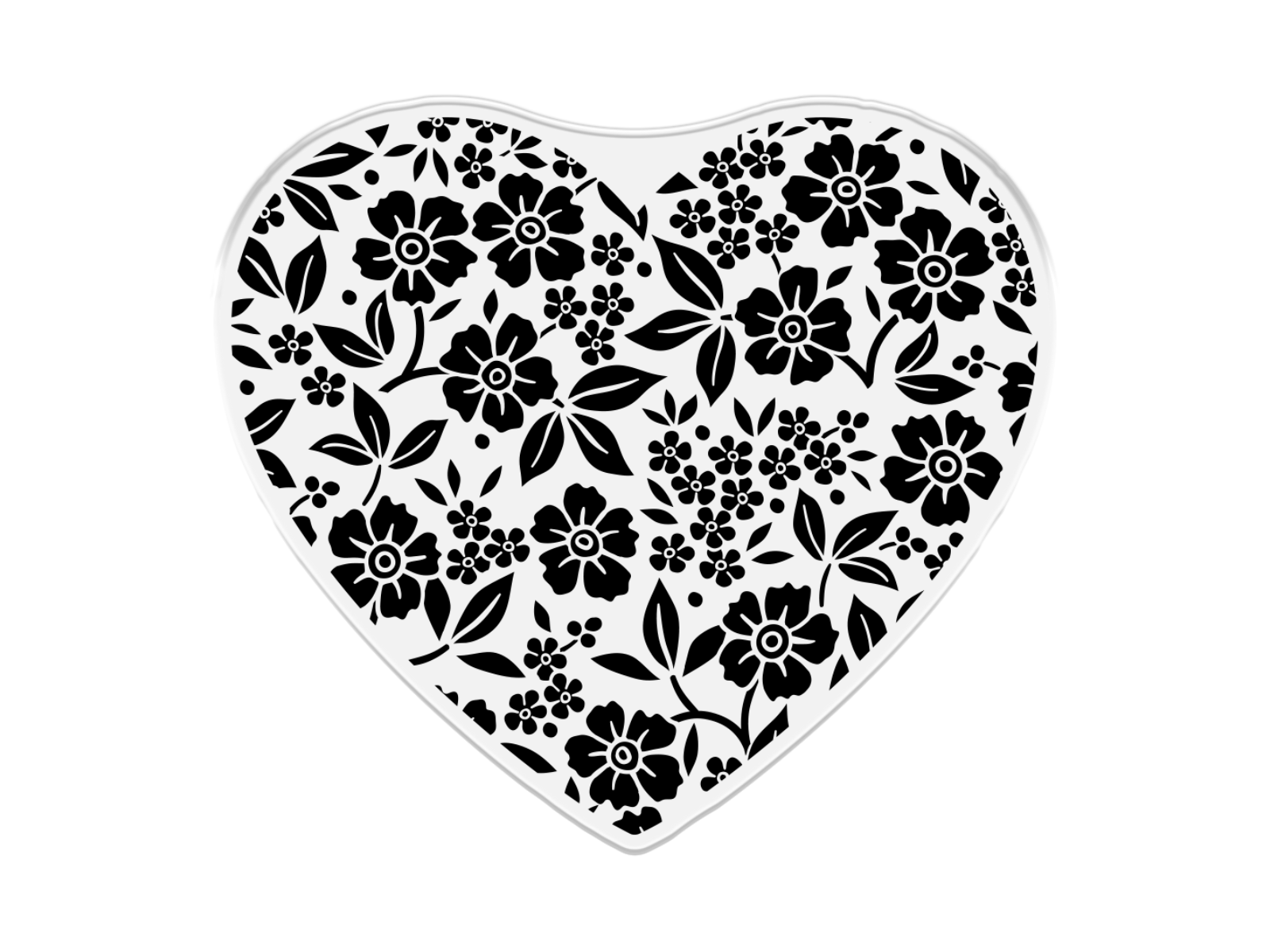 Sara Signature Floral Elegance Clear Acrylic Stamp - Elegant Floral Heart