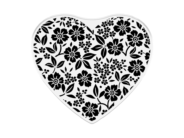 Sara Signature Floral Elegance Clear Acrylic Stamp - Elegant Floral Heart