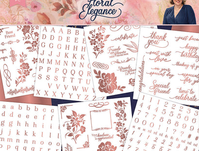 Sara Signature Floral Elegance 8” x 8” Foil Transfers