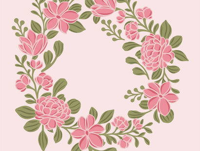 Sara Signature Floral Elegance 5" x 5" Layering Stencil Set - Floral Wreath