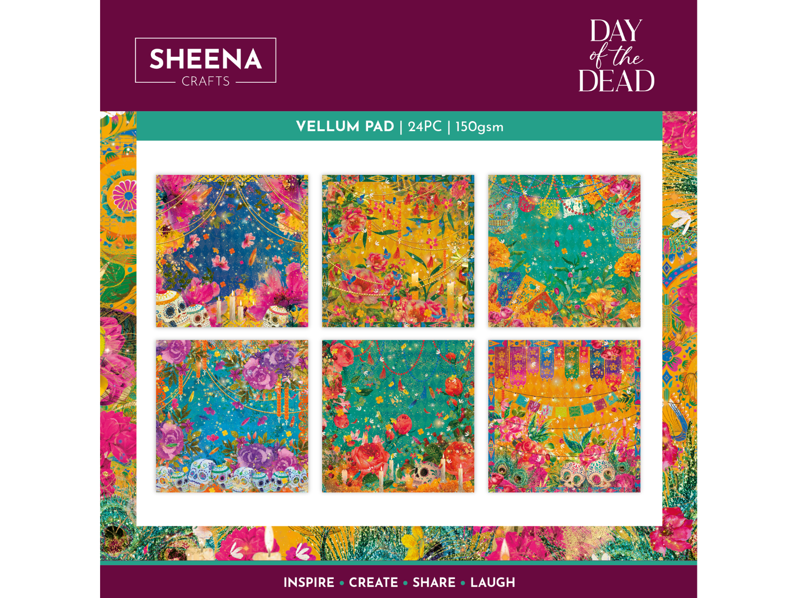 Sheena Douglass Day of the Dead - 8” x 8” Velum Pad