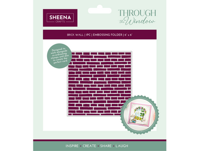 Sheena Douglass Through the Window 6” X 6” 2D Embossing Folder - Brick Wall