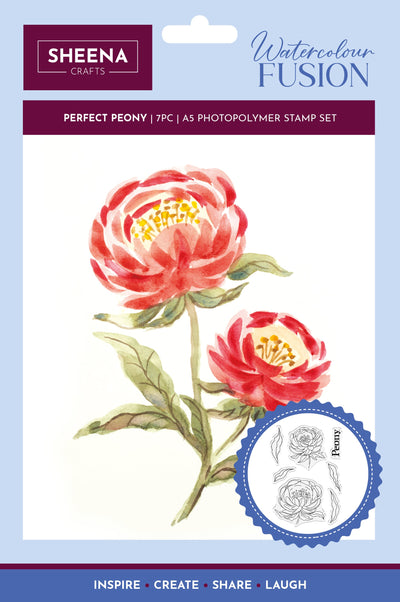 Sheena Douglass Watercolour Fusion Photopolymer Stamp - Perfect Peony