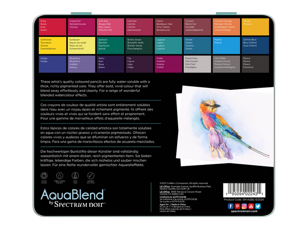 Essential Aquablend Watercolour Pencil Set - 24 Pack - Spectrum Noir