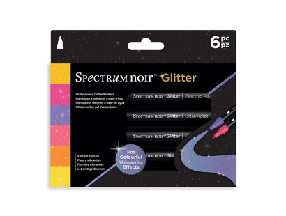 Spectrum Noir Glitter Marker-Vibrant Florals 6pc