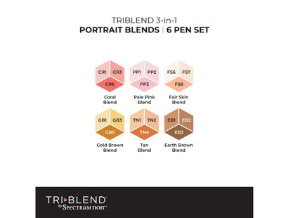 Spectrum Noir TriBlend Markers - Portrait Blends (6 Piece)