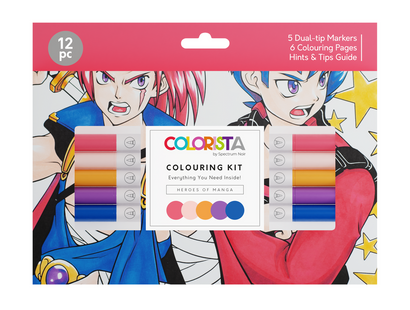 Colorista - Colouring Kit - Heroes of Manga 12pc