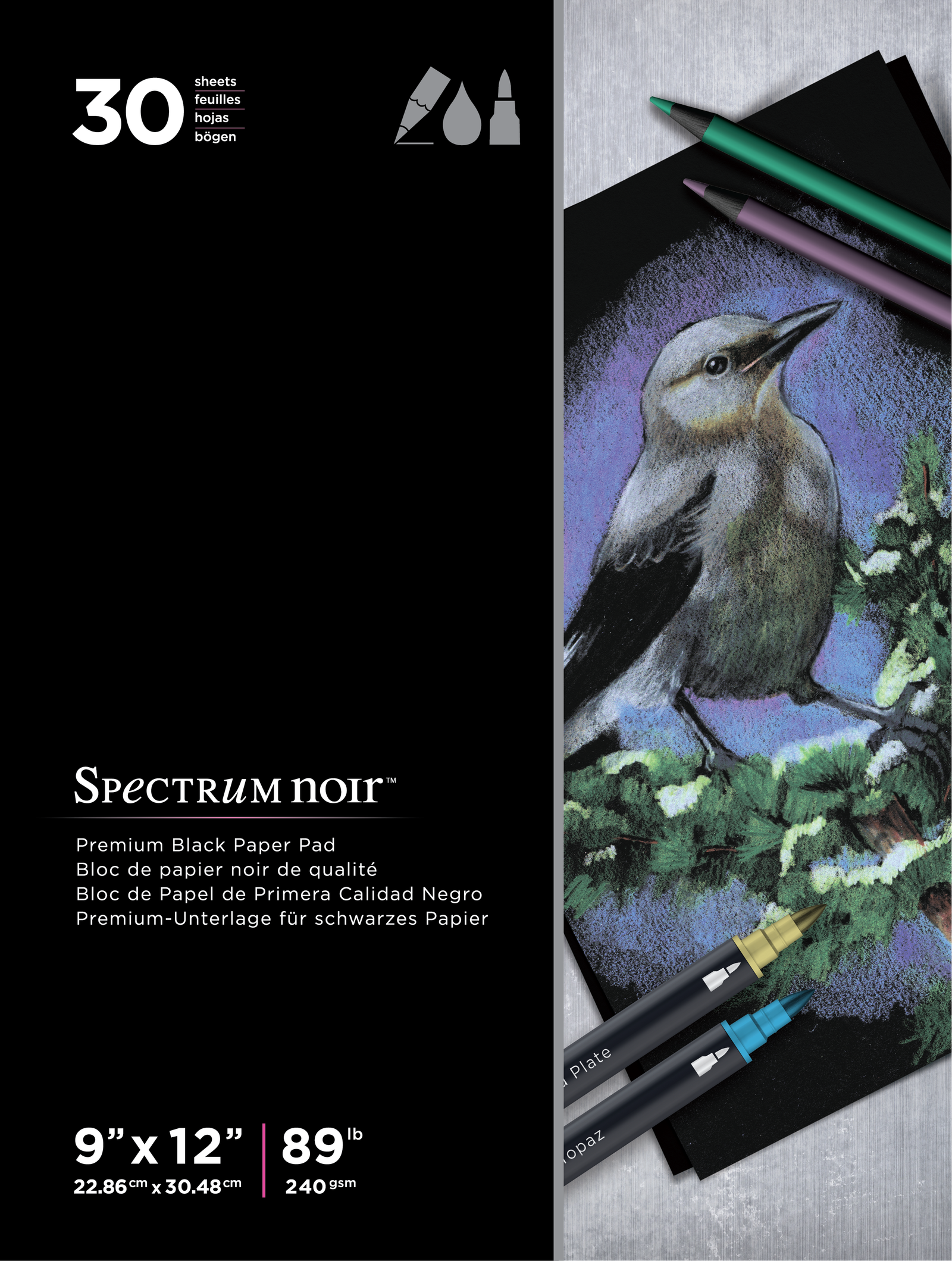 Spectrum Noir 9x12 Premium Black Paper Pad