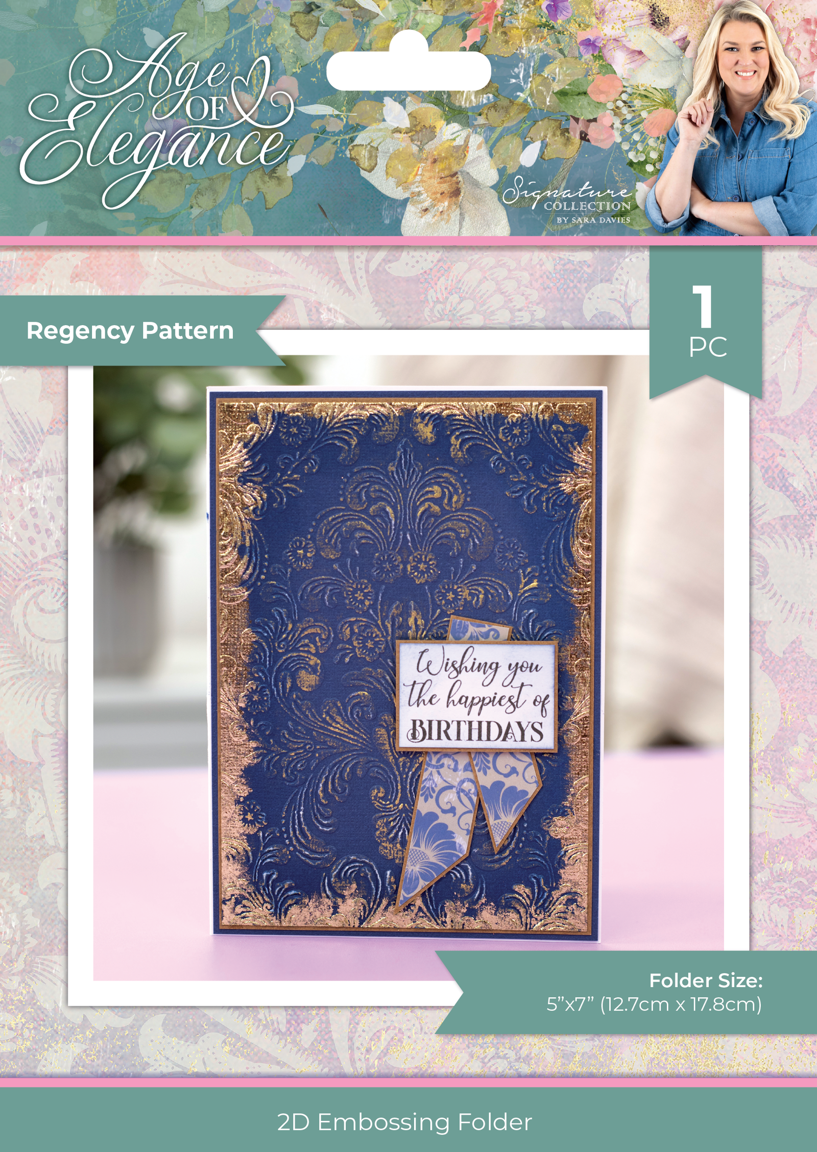 Sara Siganture - Age of Elegance - 2D Embossing Folder 5"x7" - Regency Pattern