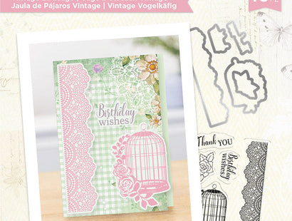 Sara Signature Garden Party Stamp & Die - Vintage Birdcage