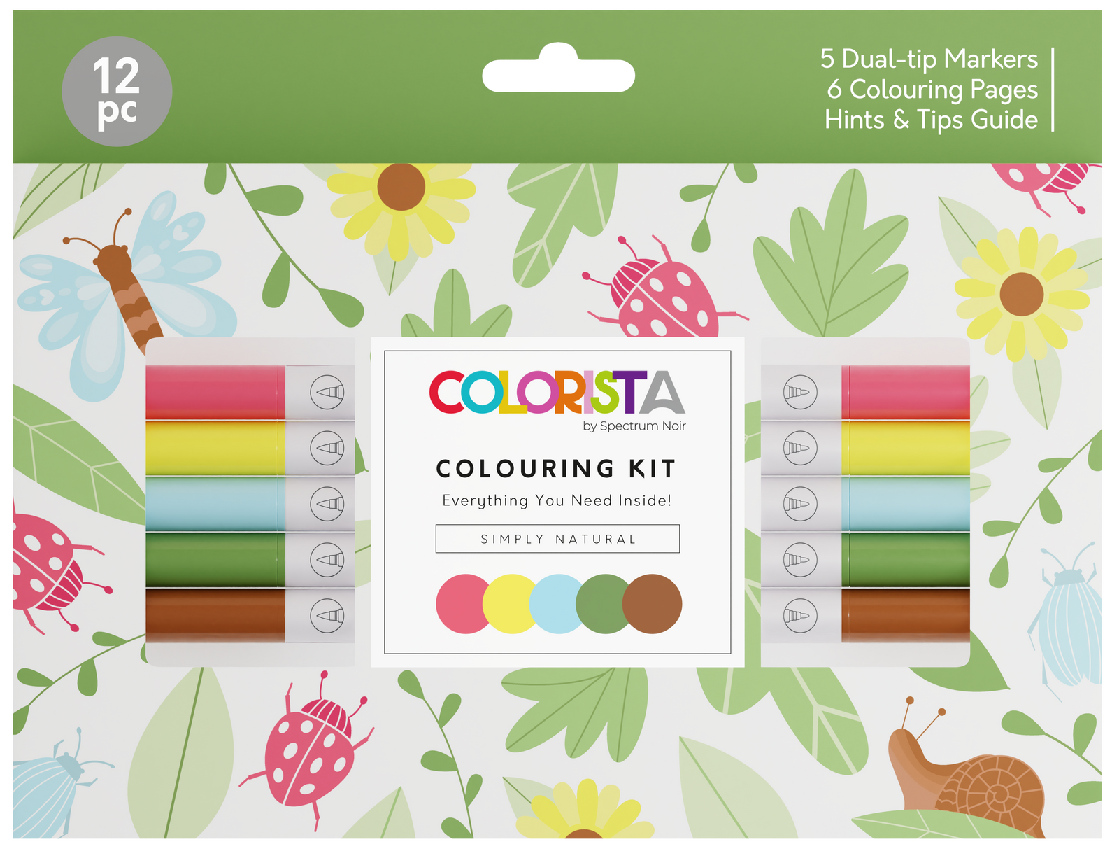 Simply Natural Colouring Kit with Pens and Pages - Colorista