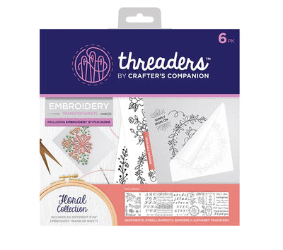 Threaders Embroidery Transfer Sheets - Floral  Folded