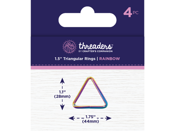 Threaders 1.5” Triangular Rings - Rainbow (4pc)