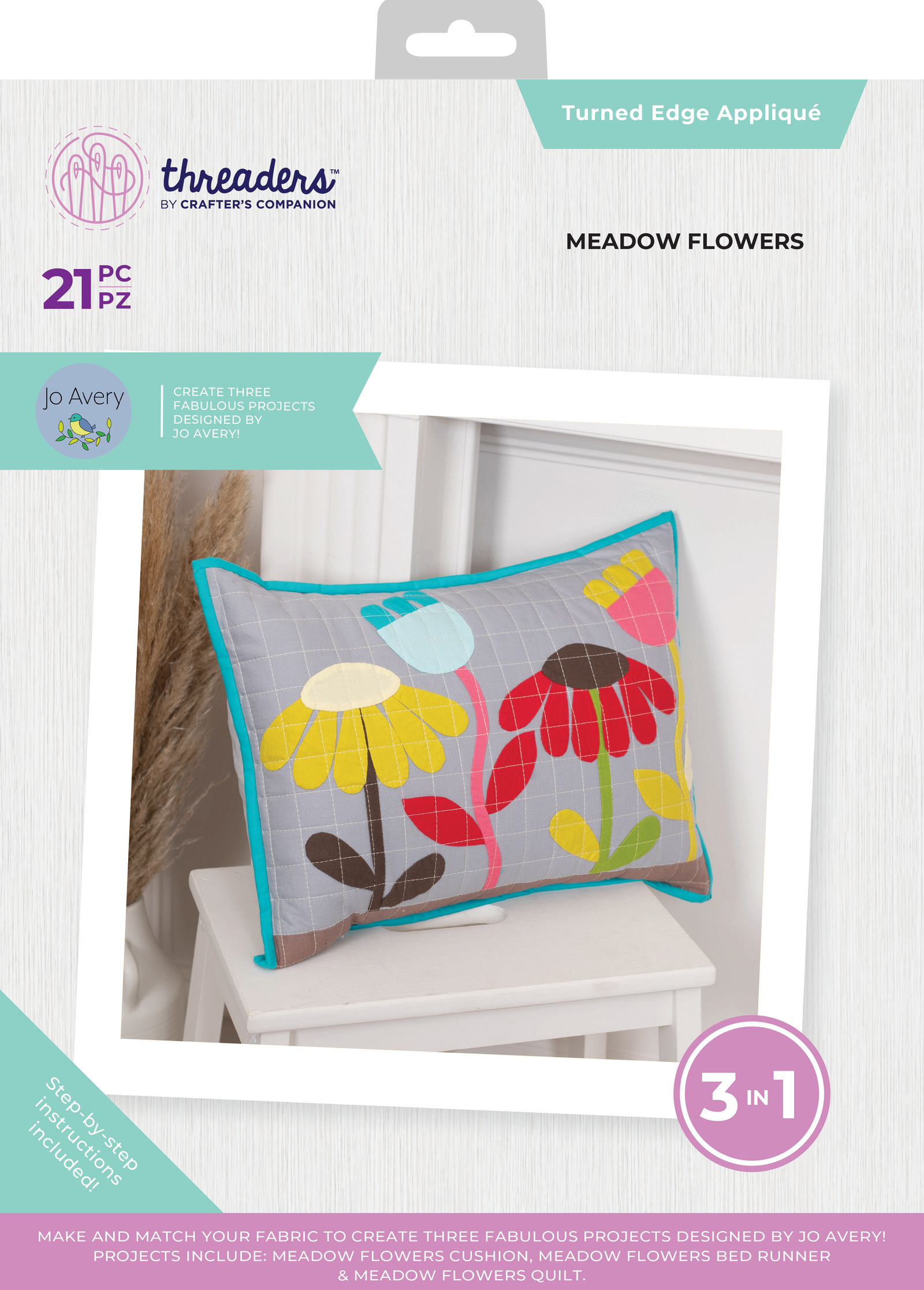 Threaders Turned Edge Appliqué Templates - Meadow Flowers