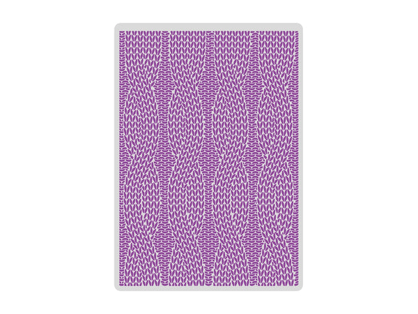 Gemini 5 x 7” 2D Textured Embossing Folder - Cable Knit