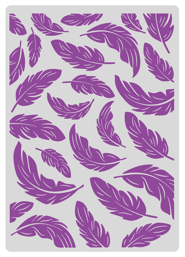 Gemini 5 x 7” 2D Textured Embossing Folder - Falling Feathers