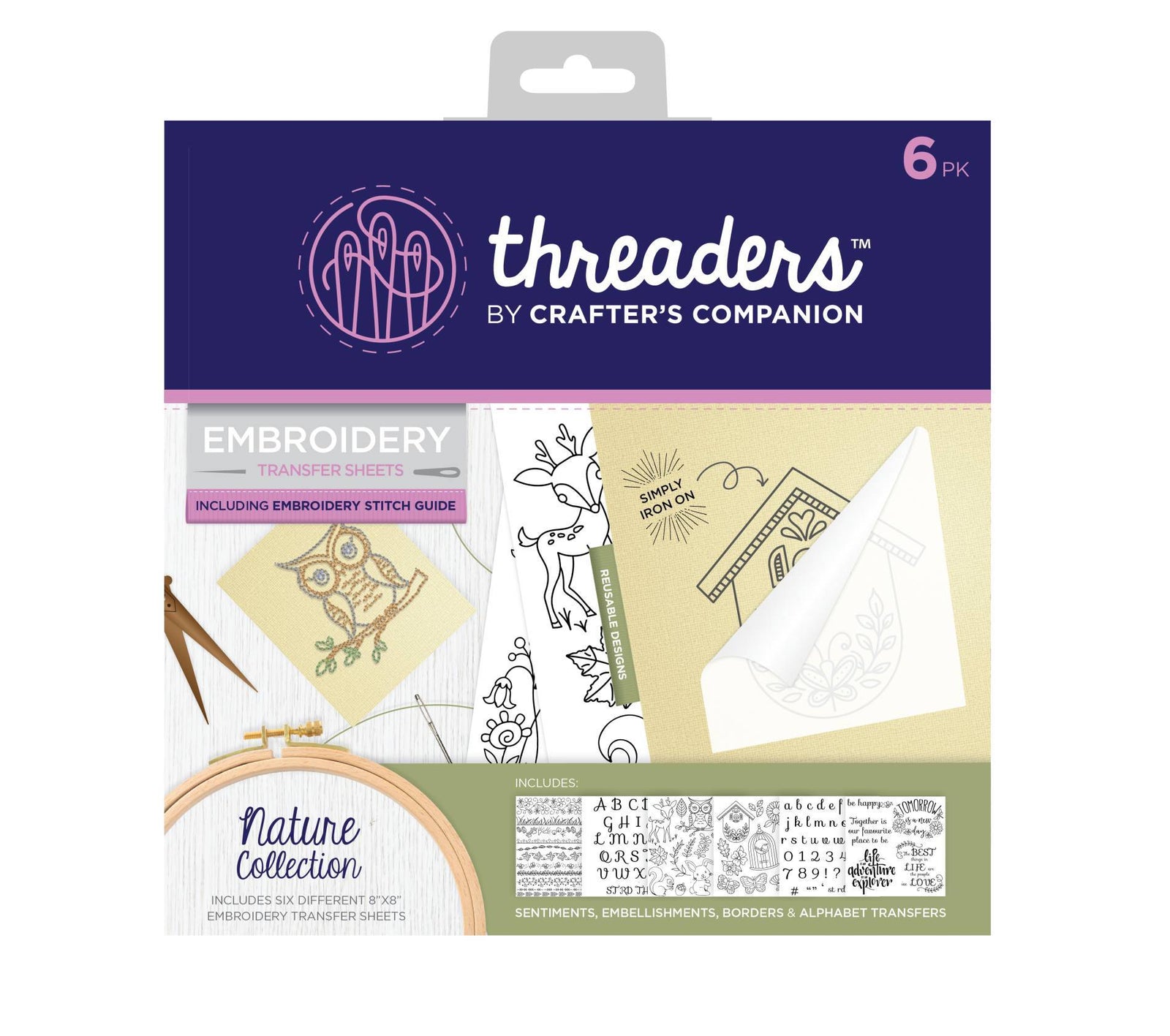 Threaders Embroidery Transfer Sheets - Nature  Folded