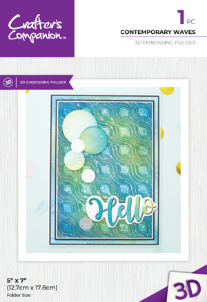 Crafter's Companion 3D Embossing Folder 5" x 7" - Contemporary Waves