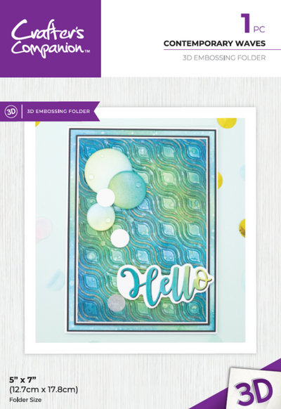 Crafter's Companion 3D Embossing Folder 5 x 7 - Contemporary Waves