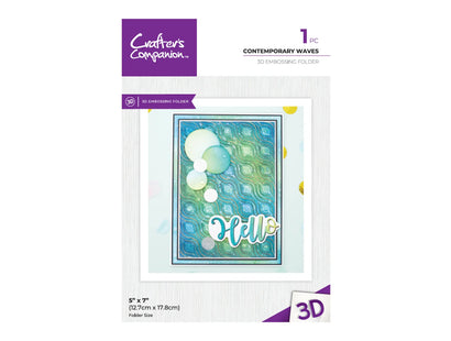 Crafter's Companion 3D Embossing Folder 5" x 7" - Contemporary Waves