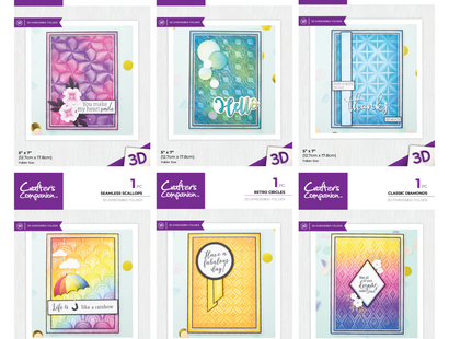 Crafter's Companion Bold Geometric 3D Embossing Folders Collection