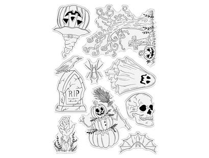 Vintage Halloween Clear Acrylic Stamps - Vintage Halloween