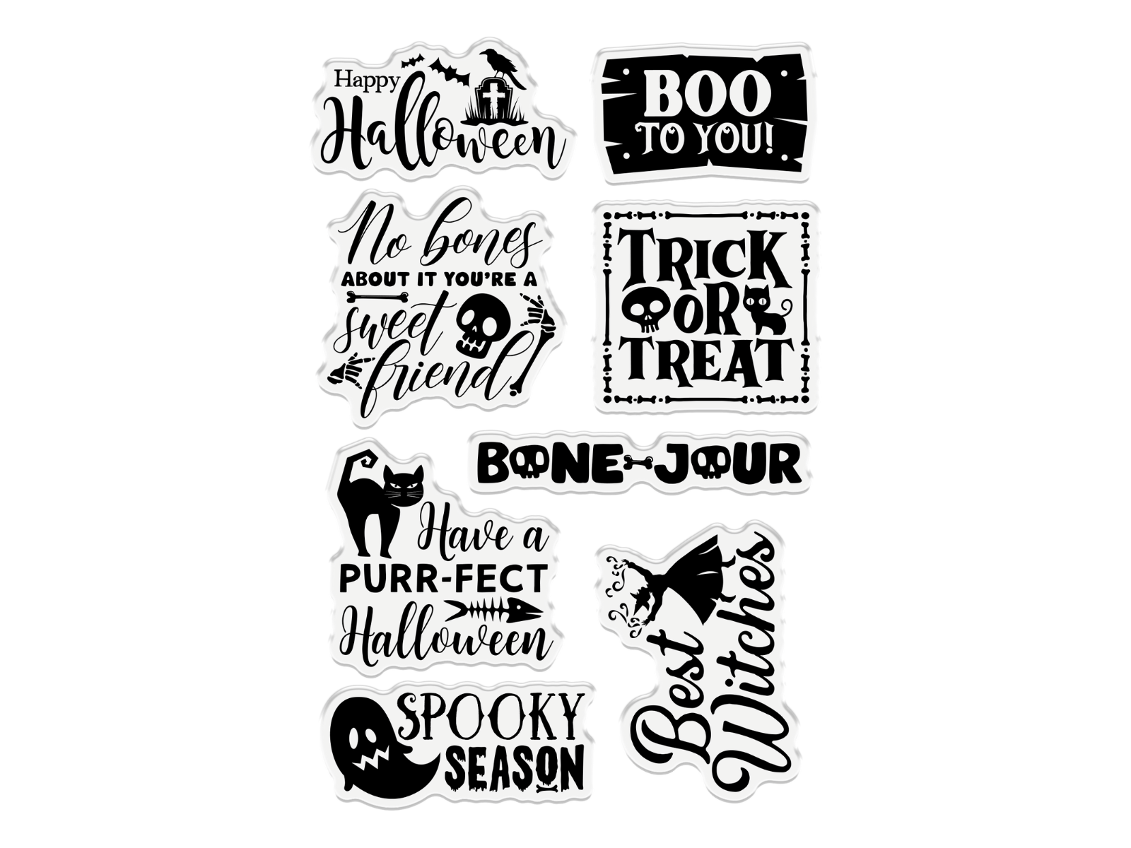 Vintage Halloween Clear Acrylic Stamps - Boo To You