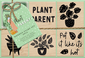 Wooden Stamp Set Plant Parent- 6pcs - Violet Studios