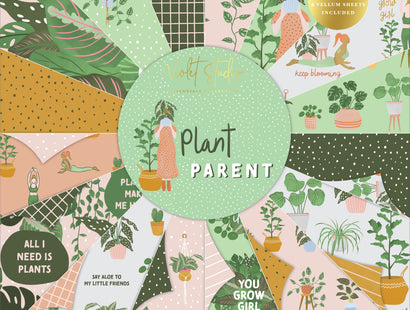 Violet Studios 12x12" Premium Paper Pack -  Plant Parent - 48pk