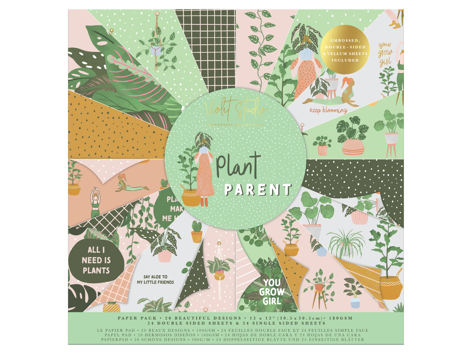 12x12" Premium Paper Pack Plant Parent - 48pk - Violet Studios