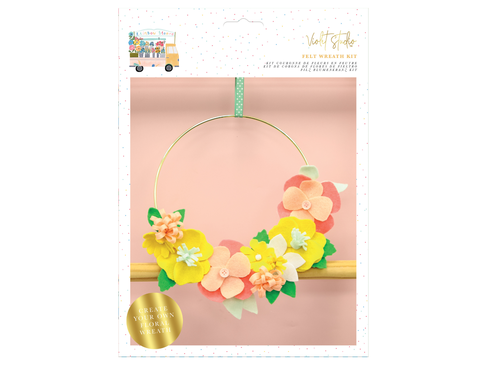 Make Your Own Floral Wreath Kit - Rainbow Blooms - Violet Studios