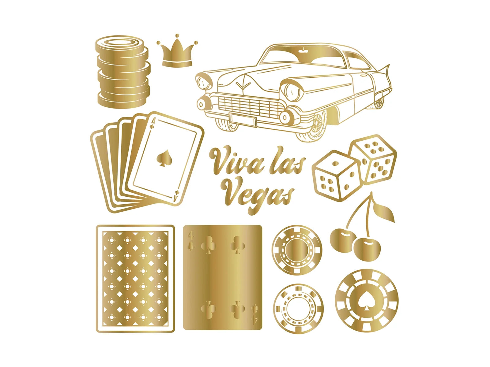 Vintage Vegas 6”x6” Foil Transfers