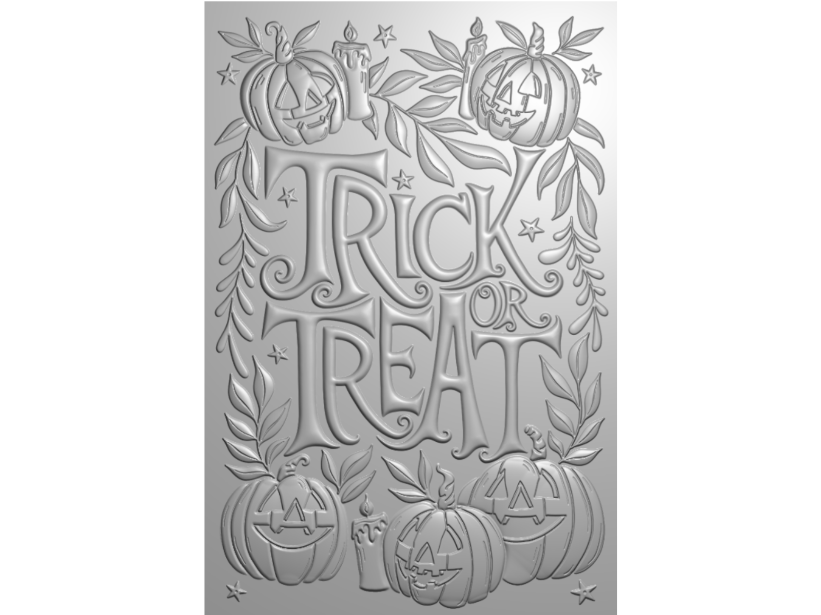 Vintage Halloween 3D Embossing Folder 4" x 6" - Trick or Treat