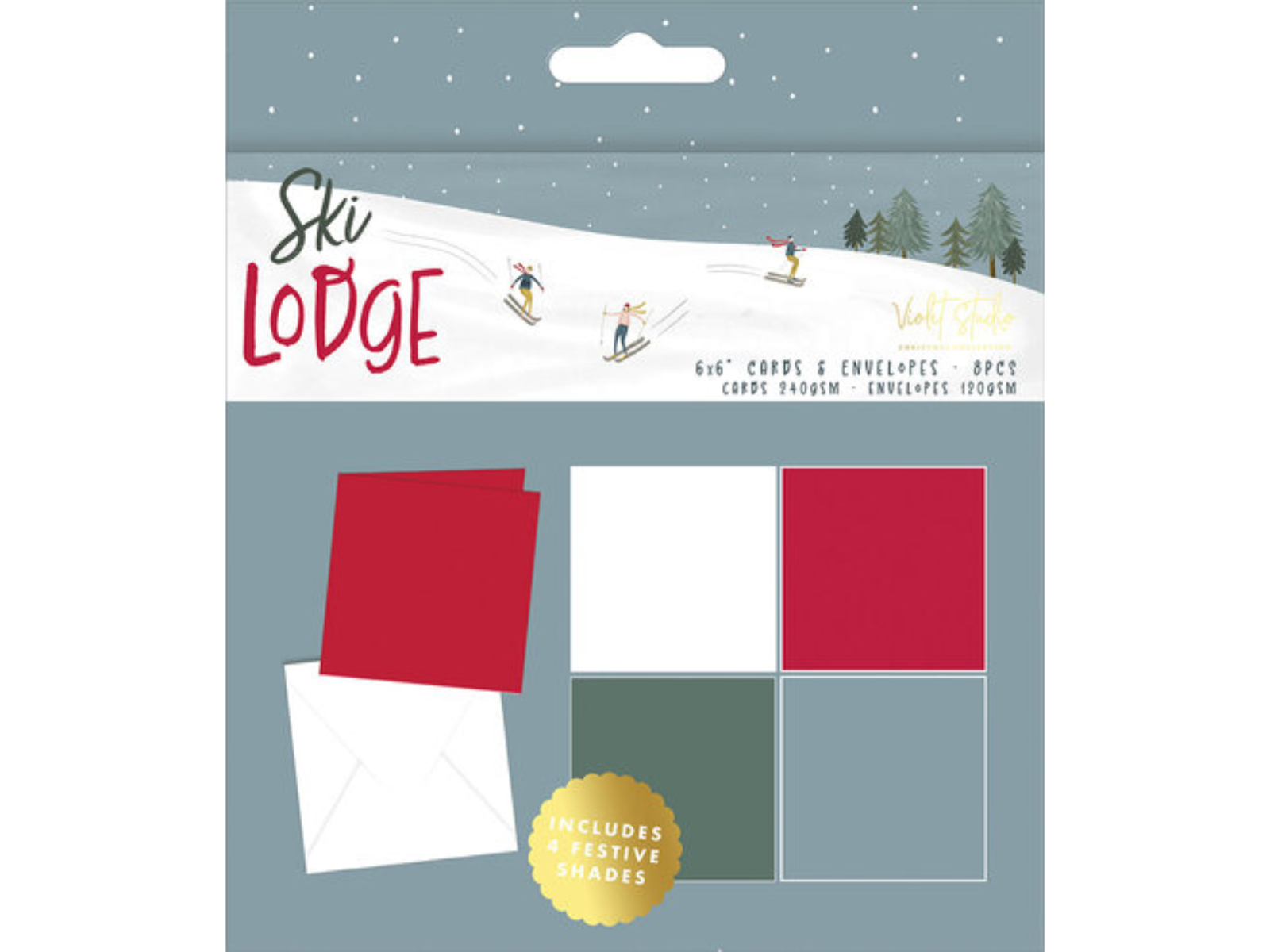 Violet Studio - 6x6" Card Blanks - Ski Lodge