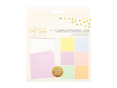 Violet Studios 6" x 6" Card Blanks - Pastels - 12 Pack