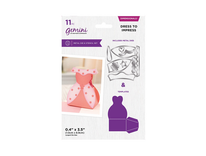 Crafter's Companion 3D Box Die and Stencil Set - Dress to Impress