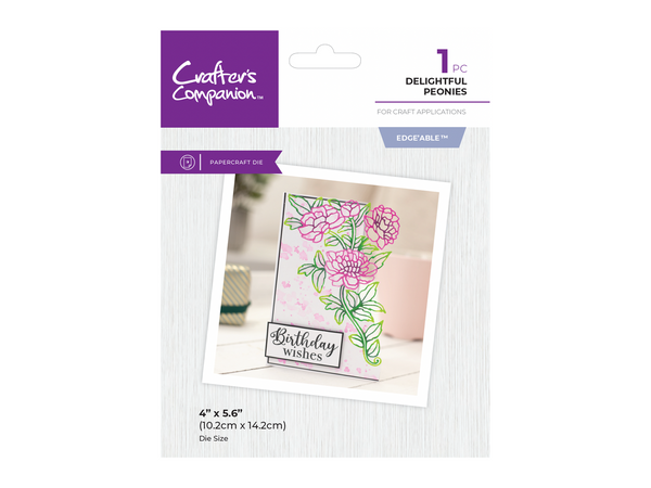 Crafter's Companion Metal Die Edgeable - Delightful Peonies