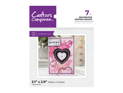 Crafter's Companion Metal Dies Elements - Decorative Nesting Hearts