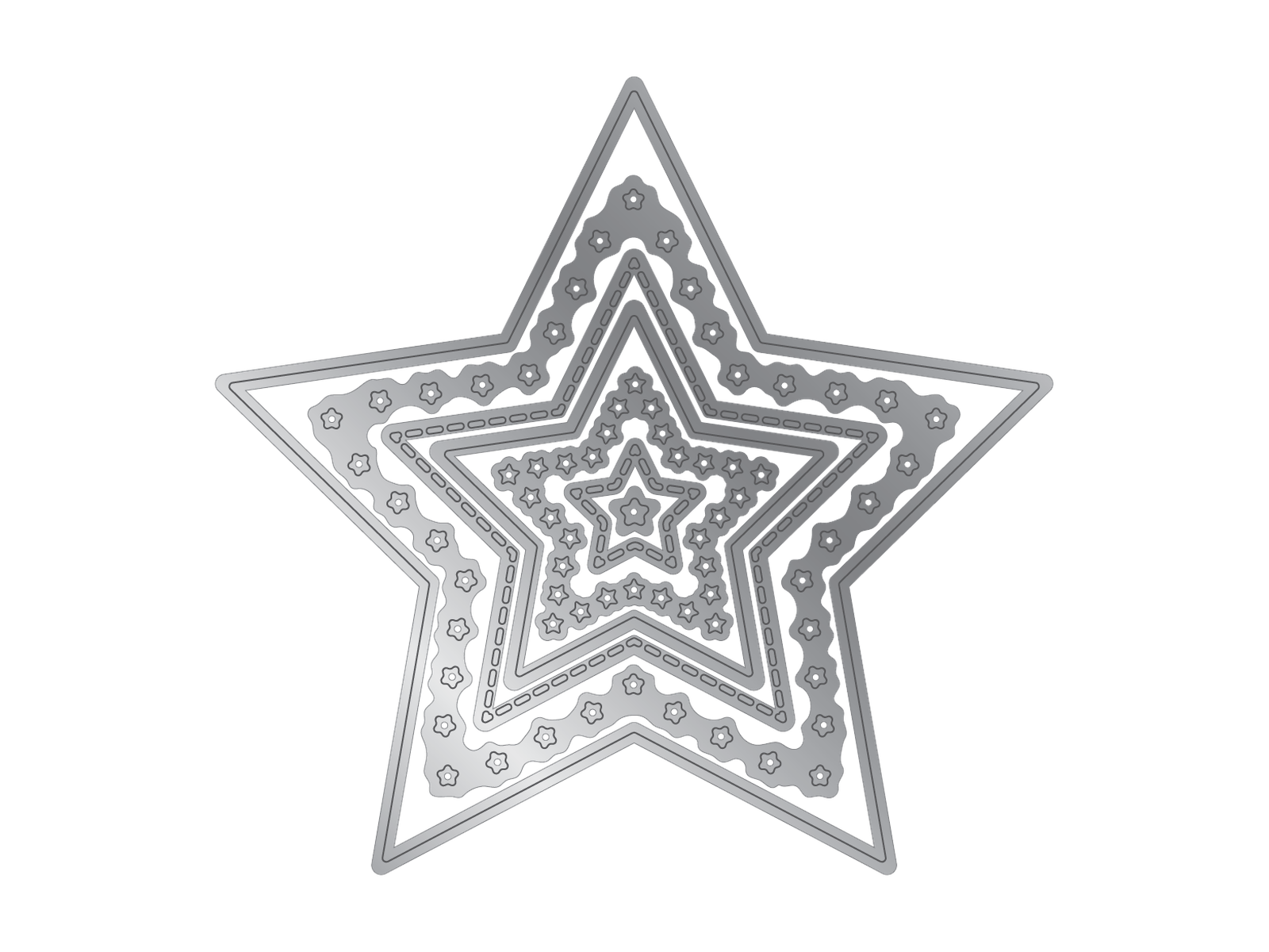 Decorative Nesting Stars Metal Die Set