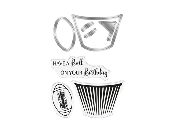 Crafter's Companion Modern Man Stamp and Die - Football Cupcake