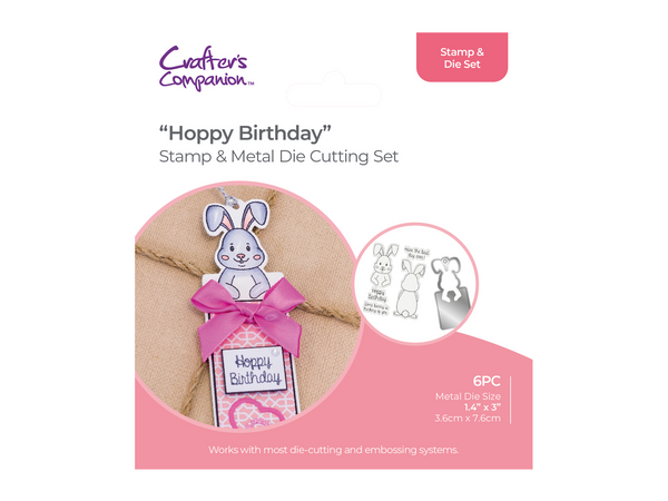 Crafters Companion - Stamp & Die Set - Hoppy Birthday