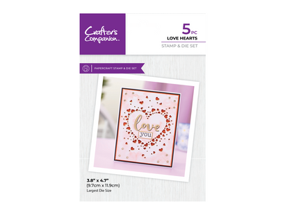 Crafter's Companion Stamp & Die - Love Hearts