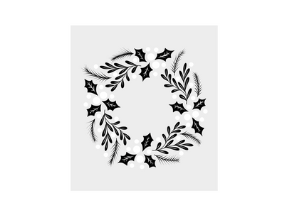 Christmas Wreath Stamp, Die and Stencil Set