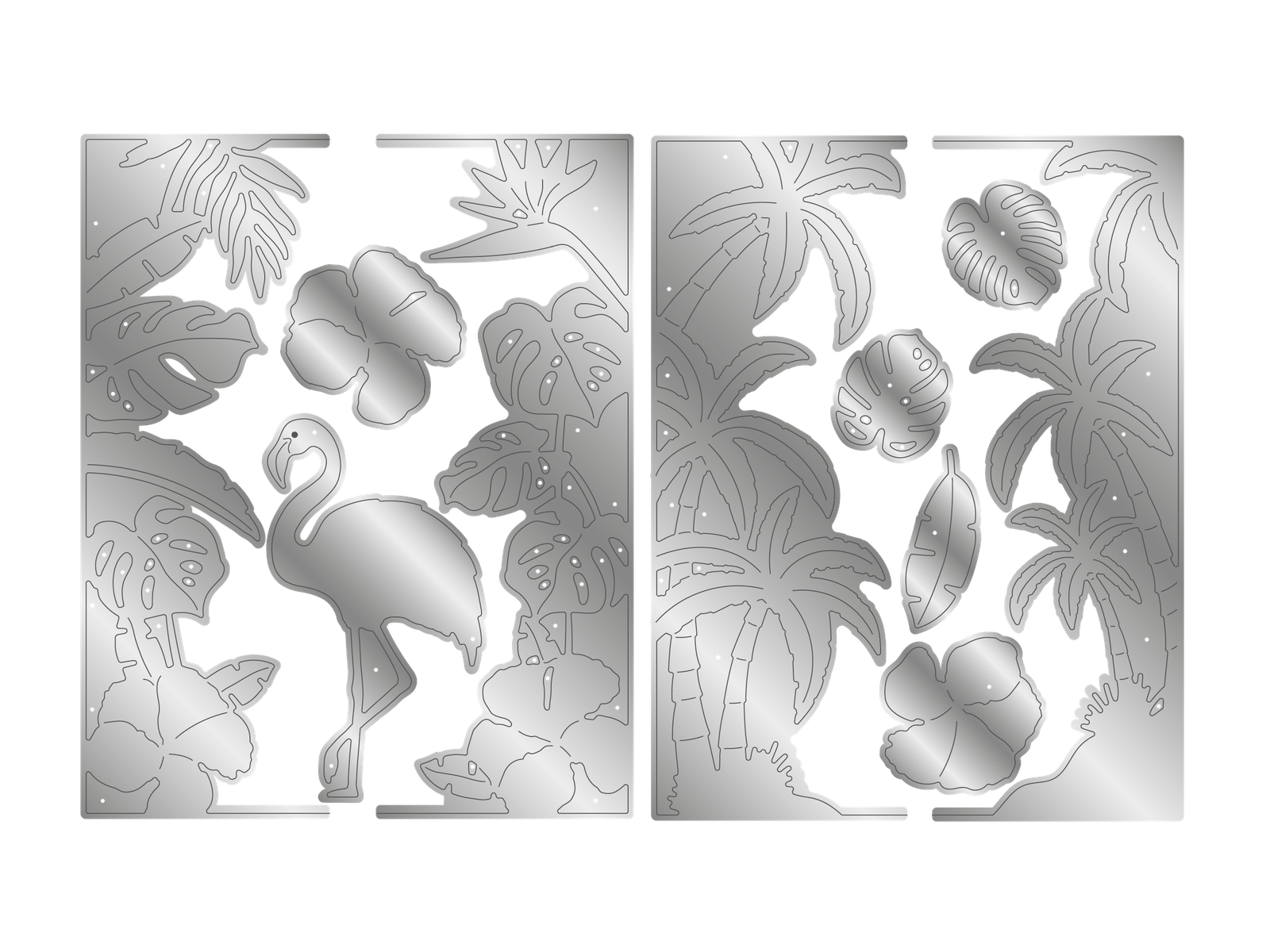 Flamazing Flamingos Metal Dies with Stencil 11 piece - Tropical Scene